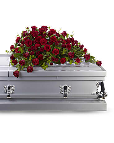 Corona fúnebre para ataúd de Rosas Rojas