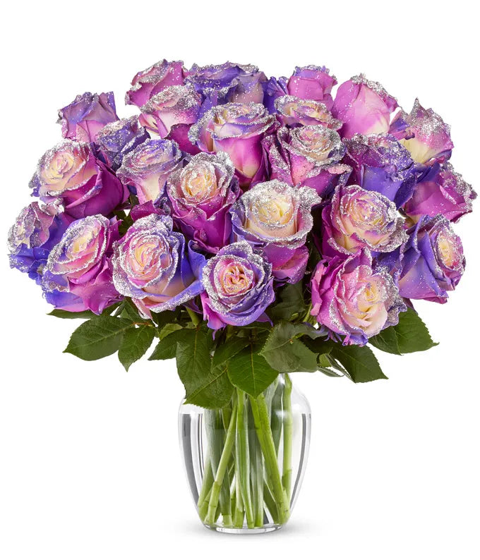 Purple Pastel Glitter Roses - Same-Day Flower Delivery Jupiter, FL