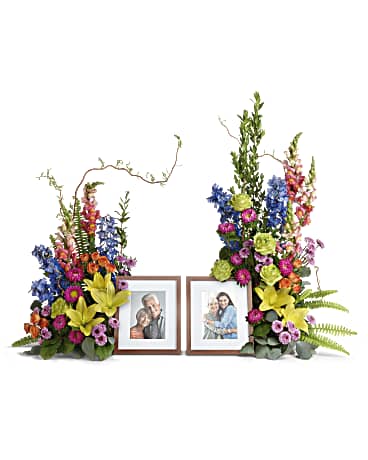 Ramo de Flores de Despedida con Fotos en Homenaje