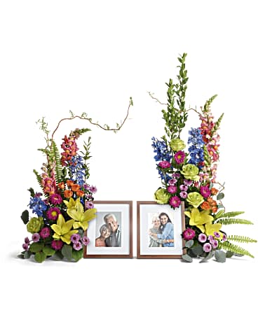 Ramo de Flores de Despedida con Fotos en Homenaje