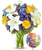 Blue Skies and Sunshine with Get Well Balloon